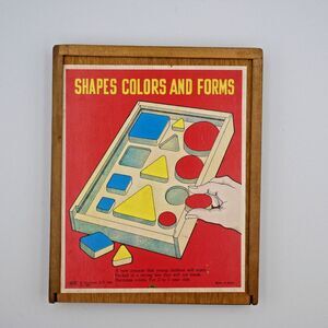 Vintage Shackman Wooden Shapes Colors Forms Sorting Puzzle No 3426 Made in Japan